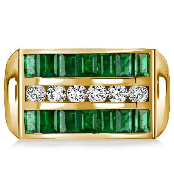 1.68 CTW Emerald Half Eternity Band Ring in 18K Gold Plated Sterling Silver