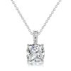 Cushion Cut White Sapphire Pendant Necklace for Women - Sterling Silver