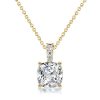 Cushion Cut White Sapphire Pendant Necklace for Women - Sterling Silver