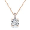 Cushion Cut White Sapphire Pendant Necklace for Women - Sterling Silver