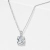 Cushion Cut White Sapphire Pendant Necklace for Women - Sterling Silver