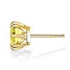 8 Prong Cushion Cut Yellow Topaz Stud Earrings in 18K Gold Plated Sterling Silver