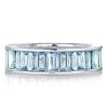 Sterling Silver Aquamarine Eternity Band Ring for Women | 5MM Width