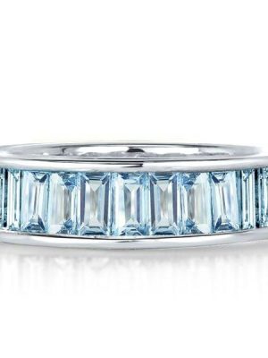 Sterling Silver Aquamarine Eternity Band Ring for Women | 5MM Width