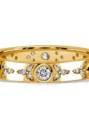 Eternity Wedding Band for Women | 0.72 CT. TW. Bezel Setting Ring in 18K Gold Plated Sterling Silver