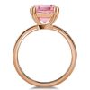 Cushion Cut Pink Sapphire Engagement Ring in 18K Rose Gold Plated Sterling Silver