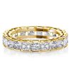 Radiant Cut Eternity Wedding Band - Bezel Set - 18K Gold Plated Sterling Silver