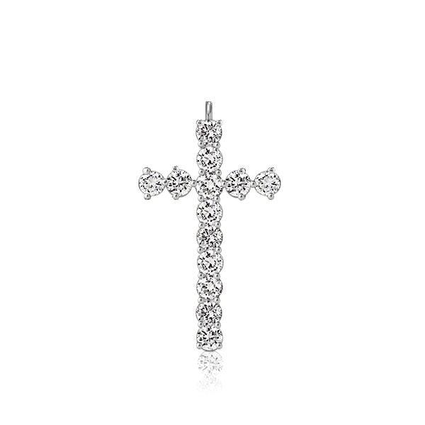 Dainty Cross Pendant Necklace in Rhodium-Plated 925 Sterling Silver