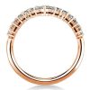 Rose Gold V-Shape Wedding Band - Simulated Diamond Round Cut