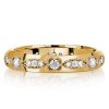 Vintage Inspired Two-Tone Sterling Silver Wedding Band for Women - 0.71 CT TW