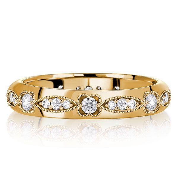 Vintage Inspired Two-Tone Sterling Silver Wedding Band for Women - 0.71 CT TW