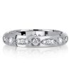Vintage Inspired Two-Tone Sterling Silver Wedding Band for Women - 0.71 CT TW