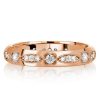 Vintage Inspired Two-Tone Sterling Silver Wedding Band for Women - 0.71 CT TW