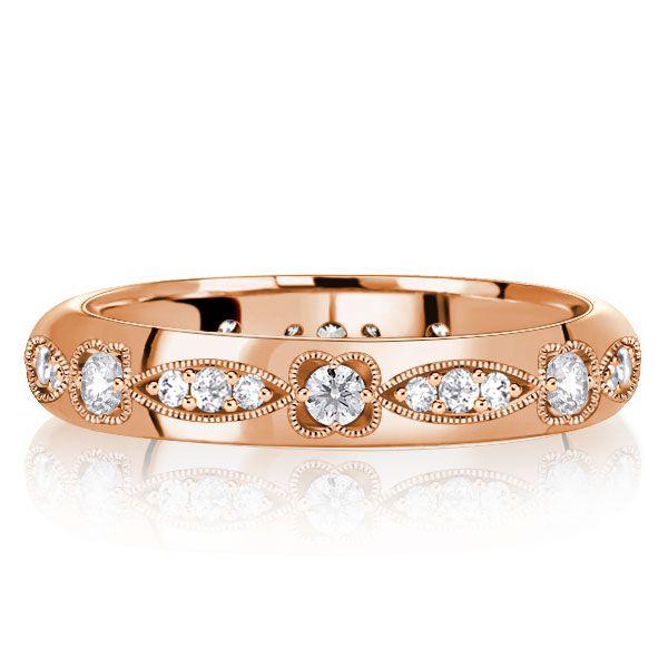Vintage Inspired Two-Tone Sterling Silver Wedding Band for Women - 0.71 CT TW