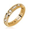 Vintage Inspired Two-Tone Sterling Silver Wedding Band for Women - 0.71 CT TW
