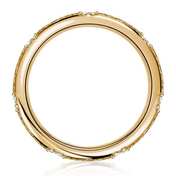 Vintage Inspired Two-Tone Sterling Silver Wedding Band for Women - 0.71 CT TW