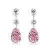 Pink Pear Sapphire Necklace & Earrings Set - 925 Sterling Silver