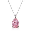 Pink Pear Sapphire Necklace & Earrings Set - 925 Sterling Silver