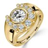18K Gold Plated Sterling Silver Round Cut Cocktail Ring - Bezel Setting