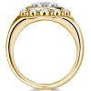 18K Gold Plated Sterling Silver Round Cut Cocktail Ring - Bezel Setting