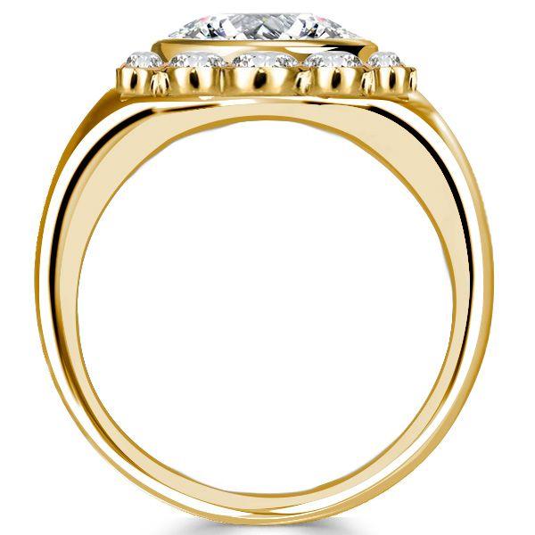 18K Gold Plated Sterling Silver Round Cut Cocktail Ring - Bezel Setting