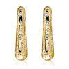Golden Flush Hoop Earrings - 18K Gold Plated Sterling Silver with CZ