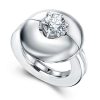 Sterling Silver Wedding Ring Set - 1.0 CT Center Stone