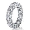 Sterling Silver Eternity Wedding Band with Created White Sapphires