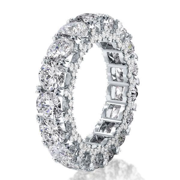 Sterling Silver Eternity Wedding Band with Created White Sapphires