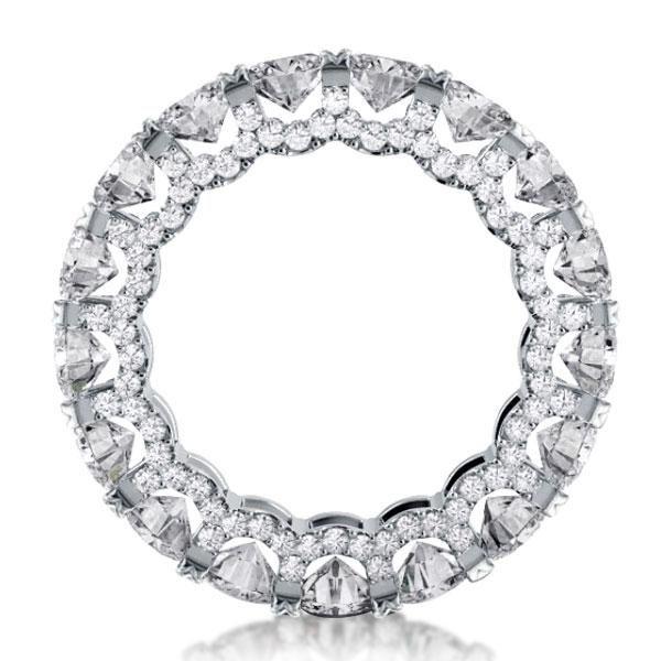Sterling Silver Eternity Wedding Band with Created White Sapphires