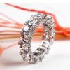 Sterling Silver Eternity Wedding Band with Created White Sapphires