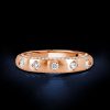 Rose Golden Floral Stacking Wedding Band - 925 Sterling Silver Ring for Women