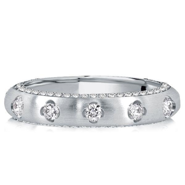 Rose Golden Floral Stacking Wedding Band - 925 Sterling Silver Ring for Women