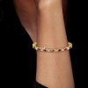 Golden Oval Ruby Tennis Bracelet for Women - 18K Gold Plated Sterling Silver