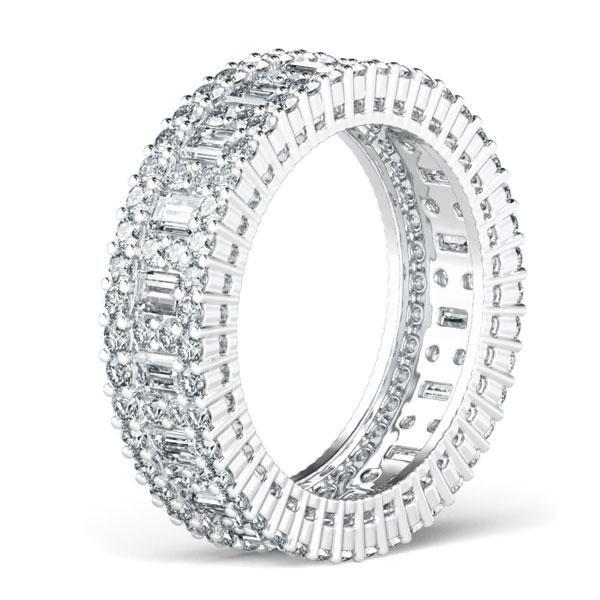 Eternal Created White Sapphire Wedding Band in Sterling Silver