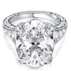 Oval Cut Engagement Ring in Rhodium-Plated Sterling Silver with 5.81 CT Center Stone