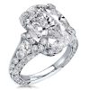 Oval Cut Engagement Ring in Rhodium-Plated Sterling Silver with 5.81 CT Center Stone