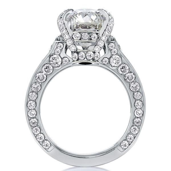 Oval Cut Engagement Ring in Rhodium-Plated Sterling Silver with 5.81 CT Center Stone