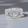 1.02 CT. TW. Round Cut Milgrain Half Eternity Band for Women in Sterling Silver