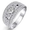 1.02 CT. TW. Round Cut Milgrain Half Eternity Band for Women in Sterling Silver