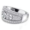 1.02 CT. TW. Round Cut Milgrain Half Eternity Band for Women in Sterling Silver