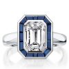 Emerald Cut Bezel Solitaire Engagement Ring in Sterling Silver with 2.75 CT Center Stone