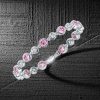 White & Pink Sapphire Sterling Silver Tennis Bracelet for Women