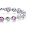 White & Pink Sapphire Sterling Silver Tennis Bracelet for Women