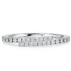 Round Cut White Sapphire Half Eternity Wedding Band in Rhodium Plated Sterling Silver