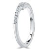 Round Cut White Sapphire Half Eternity Wedding Band in Rhodium Plated Sterling Silver