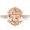 Oval Engagement Ring | 3.0 CT Center Stone | 18K Rose Gold Plated Sterling Silver Setting
