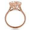 Oval Engagement Ring | 3.0 CT Center Stone | 18K Rose Gold Plated Sterling Silver Setting