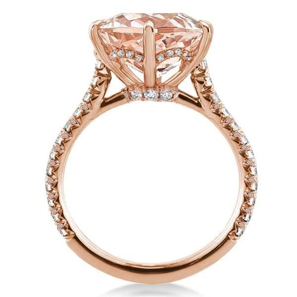 Oval Engagement Ring | 3.0 CT Center Stone | 18K Rose Gold Plated Sterling Silver Setting