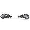 Elegant Flower Design Black Jabot Brooch for Women | Sterling Silver Plated Statement Pin